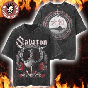 Sabaton Yamato Single Merch Official Art Vintage Washed Tee