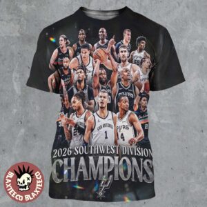 San Antonio Spurs NBA 2026 Southwest Division Champions All Over Print Shirt