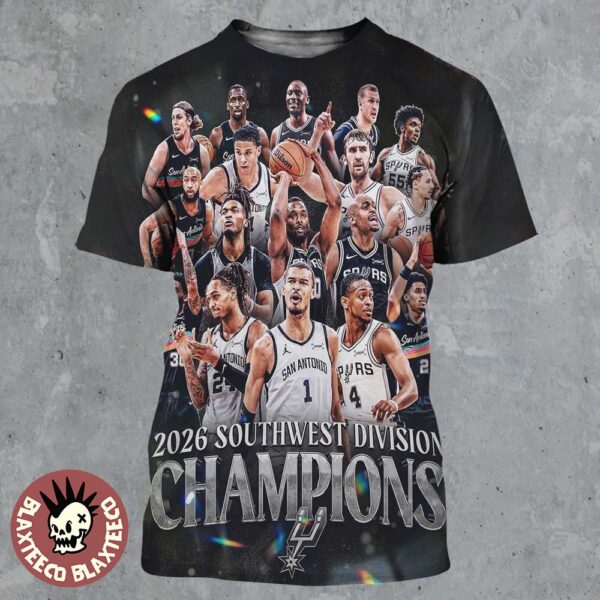 San Antonio Spurs NBA 2026 Southwest Division Champions All Over Print ...