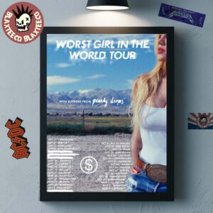 Slayyyter Worst Girl In The World Tour 2026 North America And Europe UK Schedule Dates Home Decor Poster Canvas
