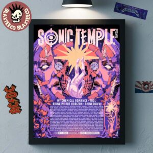 Sonic Temple 2026 Festival Full Lineup In Columbus Ohio At Art And Music Festival From May 14 To 17 2026 Brainwash Poster Canvas