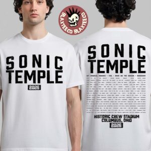 Sonic Temple 2026 Festival Merch In Columbus Ohio At Art And Music Festival On May 14 -17 2026 Athletic Logo T-Shirt