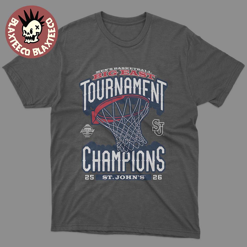 St John’s Red Storm Men's Basketball 2026 Big East Tournament Champions Locker Room T-Shirt St John’s Red Storm Men's Basketball 2026 Big East Tournament Champions Locker Room T-Shirt