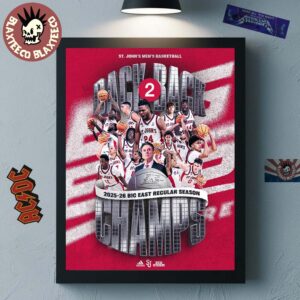 St John’s Red Storm Men’s Basketball Back To Back 2025 2026 Big East Regular Season Champions Home Decor Poster Canvas