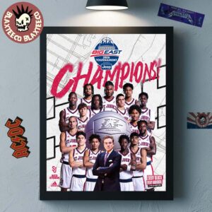 St John’s Red Storm Men’s Basketball Back To Back 2026 Big East Tournament Champions Poster Canvas