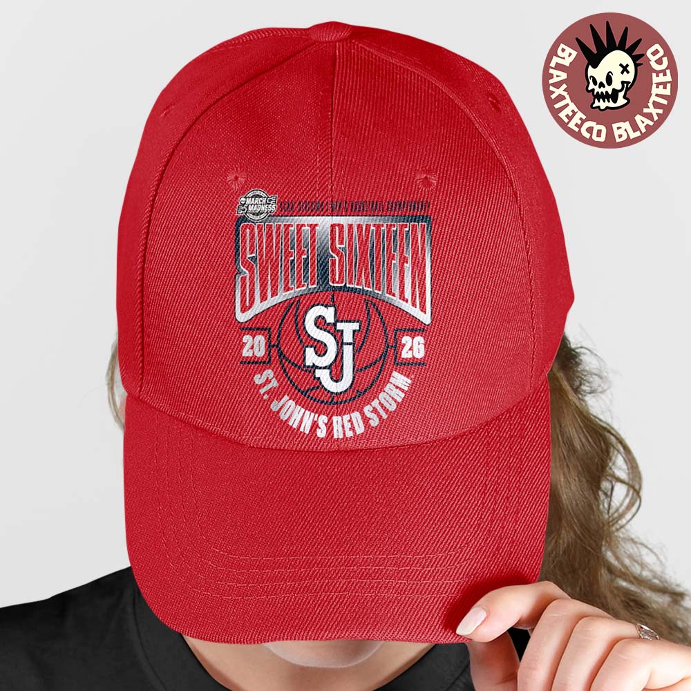 St. John's Red Storm Men’s Basketball 2026 NCAA March Madness Sweet 16 First Time Since 1999 Red Cap Hat Snapback St. John's Red Storm Men’s Basketball 2026 NCAA March Madness Sweet 16 First Time Since 1999 Red Cap Hat Snapback