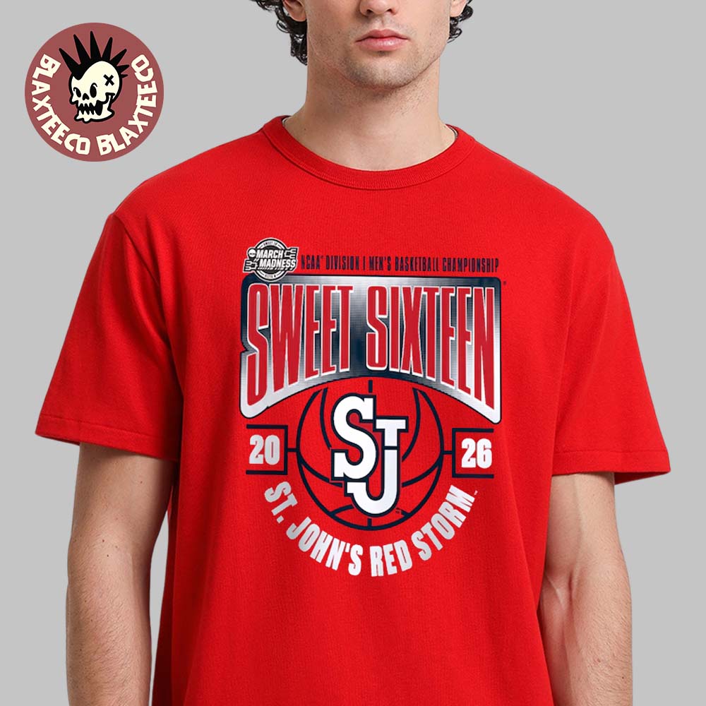 St. John's Red Storm Men’s Basketball 2026 NCAA March Madness Sweet 16 First Time Since 1999 T-Shirt St. John's Red Storm Men’s Basketball 2026 NCAA March Madness Sweet 16 First Time Since 1999 T-Shirt