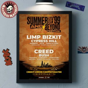 Summer Of ’99 And Beyond Festival 2026 Full Lineup In Tinley Park Illinois At Credit Union 1 Amphitheatre Creed Presents The 3rd Annual Poster Canvas