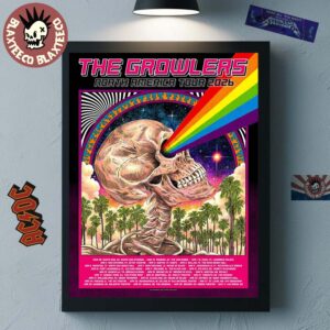 The Growlers North America Tour 2026 Schedule Dates Skeleton Laser Rainbow Eyes Art Home Decor Poster Canvas