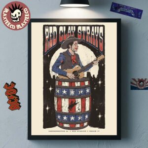 The Red Clay Strays Rodeohouston 26 x SoundWaves Creative Houston Texas 2026 Event Poster At NRG Stadium On March 17 2026 Poster Canvas