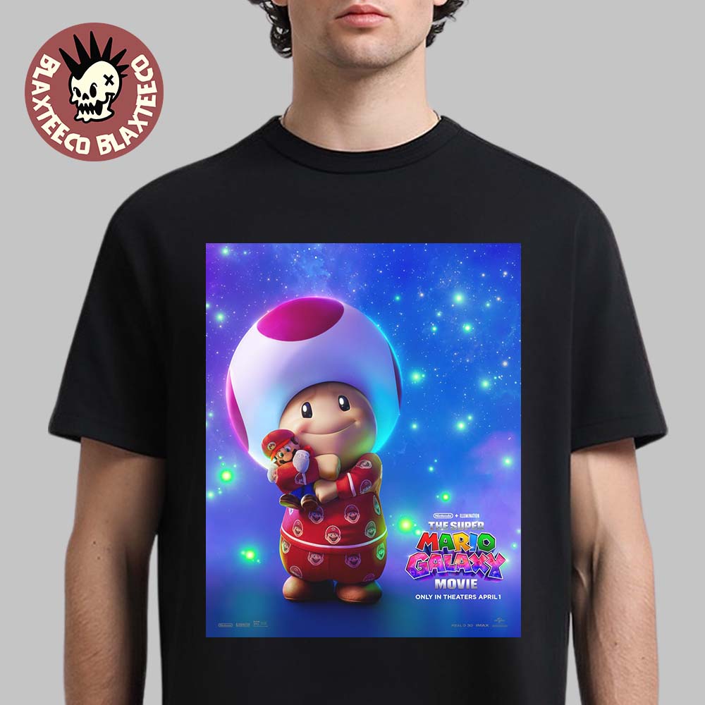 The Super Mario Galaxy Movie Pajamas Toad Hugging Mario T-Shirt The Super Mario Galaxy Movie Pajamas Toad Hugging Mario T-Shirt