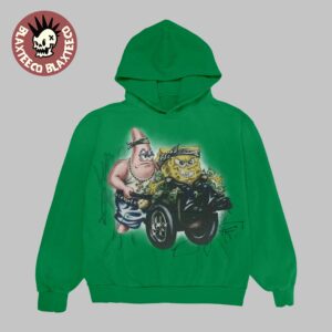 Travis Scott X Spongebob Collection Strongebob And Patrick Star Gangsters Fancy Life Green Hoodie