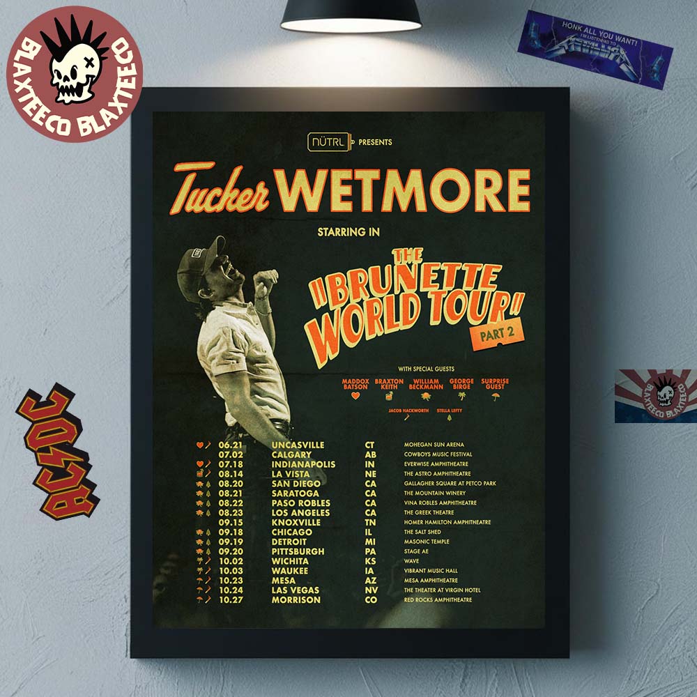 Tucker Wetmore The Brunette World Tour Part 2 2026 North America Schedule Dates Home Decor Poster Canvas Tucker Wetmore The Brunette World Tour Part 2 2026 North America Schedule Dates Home Decor Poster Canvas