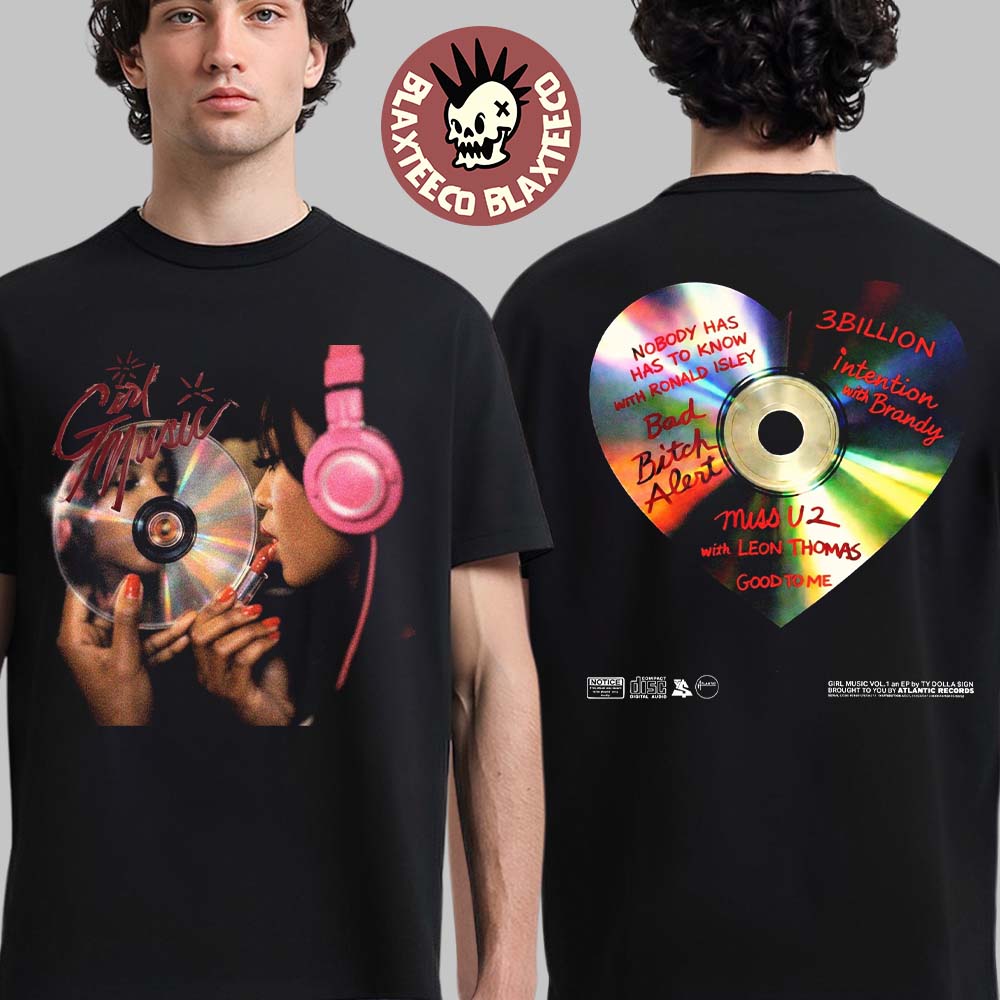 Ty Dolla Sign Girl Music Vol 1 EP Cover Art With Tracklist Two Sided T-Shirt Ty Dolla Sign Girl Music Vol 1 EP Cover Art With Tracklist Two Sided T-Shirt