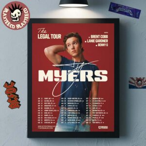 Ty Myers The Legal Tour 2026 North America City Dates Decor Poster Canvas