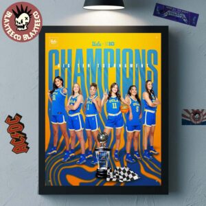 UCLA Bruins Women’s Basketball Back To Back Big 10 Tournament Champions Home Decor Poster Canvas