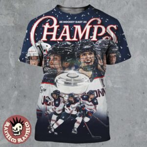 Uconn Huskies Women’s Hockey 2026 Hockey East Champions All Over Print Shirt