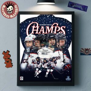 Uconn Huskies Women’s Hockey 2026 Hockey East Champions Home Decor Poster Canvas