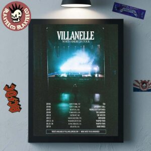 Villanelle North American Tour 2026 City Dates Poster Canvas