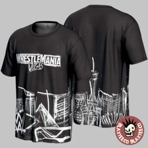 WWE Wrestlemania 24 Vegas 2026 Skyline All Over Print T-Shirt