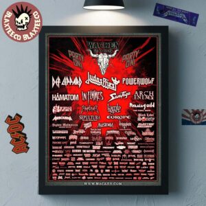 Wacken Open Air 2026 Festival The Anniversary Full Lineup In Wacken Germany From July 29 To August 1 2026 Poster Canvas