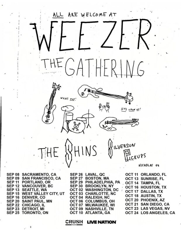 Weezer The Gathering Tour 2026 North America City Dates