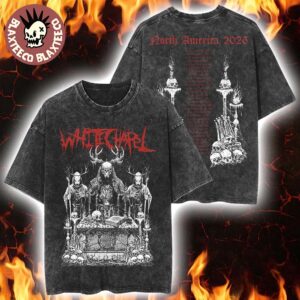 Whitechapel North America Tour 2026 Venue Merch Tee Graphic With Dates Back Vintage Washed Tee