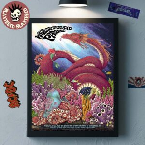 Widespread Panic St Augustine Florida 2026 X Conscious Alliance Event Poster At St Augustine Amphitheatre On March 20-22 2026 Sea Dragon Art Poster Canvas
