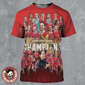 Wrexham AFC Women 2026 Genero Adran Premier Champions All Over Print Shirt