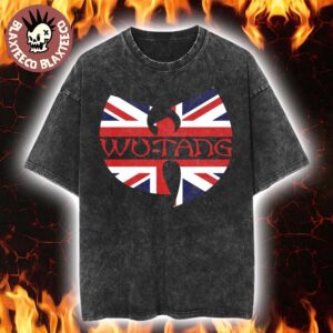 Wu-Tang Clan UK 2026 Merch Tee In London And Manchester Flag Logo Vintage Washed Tee
