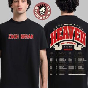 Zach Bryan With Heaven On Top Tour 2026 Merch Two Sided Black T-Shirt