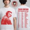 Zach Bryan With Heaven On Top Tour 2026 Merch With Dates Back Red Hoodie