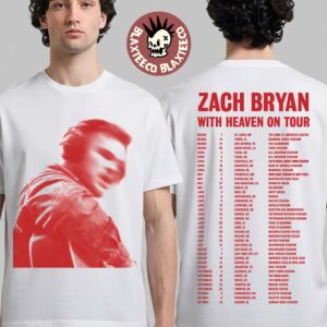Zach Bryan With Heaven On Top Tour 2026 Merch With Dates Back White T-Shirt