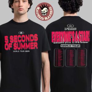5 Seconds Of Summer Everyone’s A Star World Tour 2026 Merch Two Sided T-Shirt