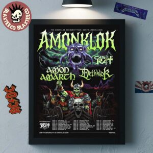 Amonklok Conquest Tour North America 2026 With Castle Rat Amon Amarth And Dethklok Home Decor Poster Canvas