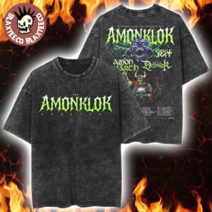 Amonklok Conquest Tour North America 2026 With Castle Rat Amon Amarth And Dethklok Vintage Washed Tee
