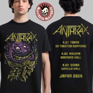 Anthrax Japan 2026 Tour Merch Tee Brain Buster With Dates Back T-Shirt