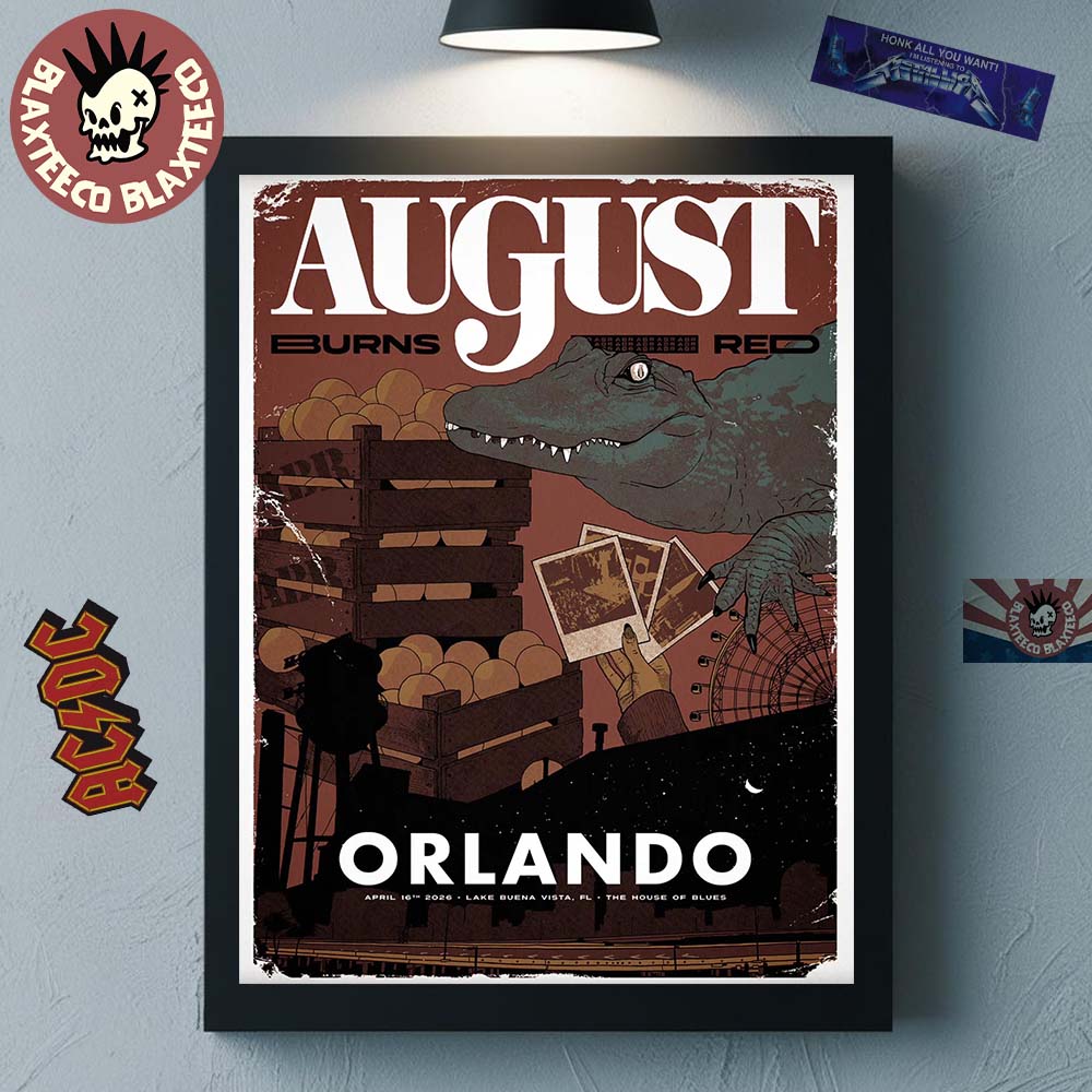 August Burns Red Lake Buena Vista Florida 2026 Venue Poster At The House Of Blues On April 16 2026 Home Decor Poster Canvas August Burns Red Lake Buena Vista Florida 2026 Venue Poster At The House Of Blues On April 16 2026 Home Decor Poster Canvas