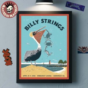 Billy Strings Savannah Georgia 2026 Dual Night Venue Poster At Enmarket Arena On April 10-11 2026 The Pelican Art Decor Poster Canvas