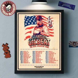 Brantley Gilbert The Real American Tour 2026 Schedule Dates Home Decor Poster Canvas