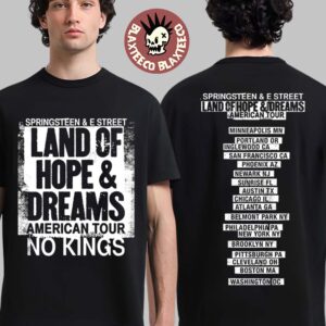 Bruce Springsteen And E Street Land Of Hope And Dreams American Tour 2026 Merch No Kings Black T-Shirt