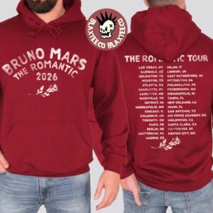 Bruno Mars The Romantic 2026 Tour Red Hoodie