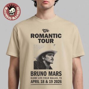 Bruno Mars The Romantic Tour 2026 Dallas Texas Exclusive Merch At Globe Life Field On April 18 19 2026 Photo T-Shirt