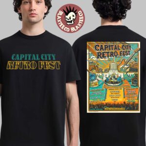 Capital City Retro Fest 2026 Full Lineup Poster In Salem Oregon At Riverfront City Park Gerry Frank Amphitheater On August 14 15 16 2026 T-Shirt