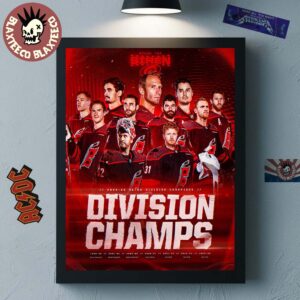 Carolina Hurricanes NHL 2025 2026 Metro Division Champions Sound The Siren Home Decor Poster Canvas