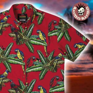 Deadpool And Wolverine RSVLTS Bubs of a Feather Parrot Button Short Sleeve Hawaiian Shirt