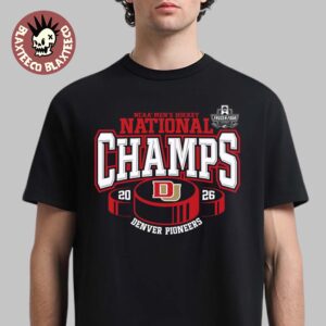 Denver Pioneers 2026 NCAA Frozen Four Men’s Ice Hockey National Champions Hockey Puck T-Shirt