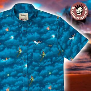 Disney’s Peter Pan RSVLTS You Can Fly Button Short Sleeve Hawaiian Shirt
