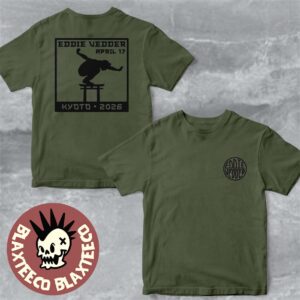 Eddie Vedder Kyoto Japan 2026 Hanko Event Tee At Rohm Theatre Kyoto On April 17 2026 Green T-Shirt