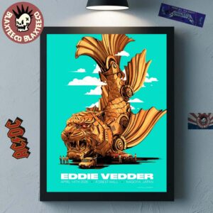 Eddie Vedder Nagoya Japan 2026 Venue Poster At Forest Hall On April 14 2026 Golden Tiger Fish Art Home Decor Poster Canvas